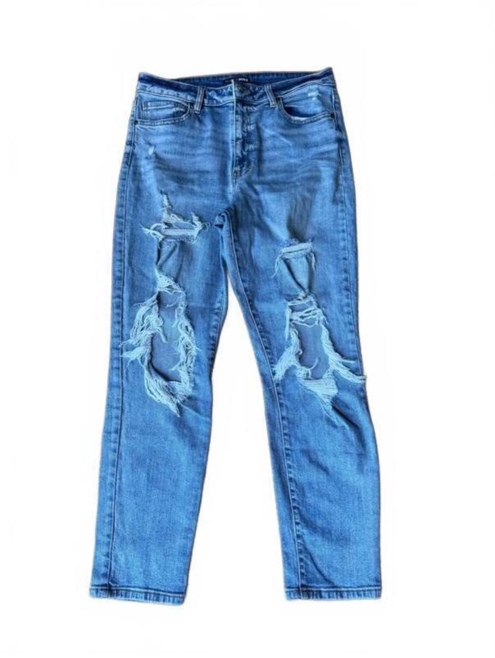 Blue Distressed Skinny Jeans Size 11